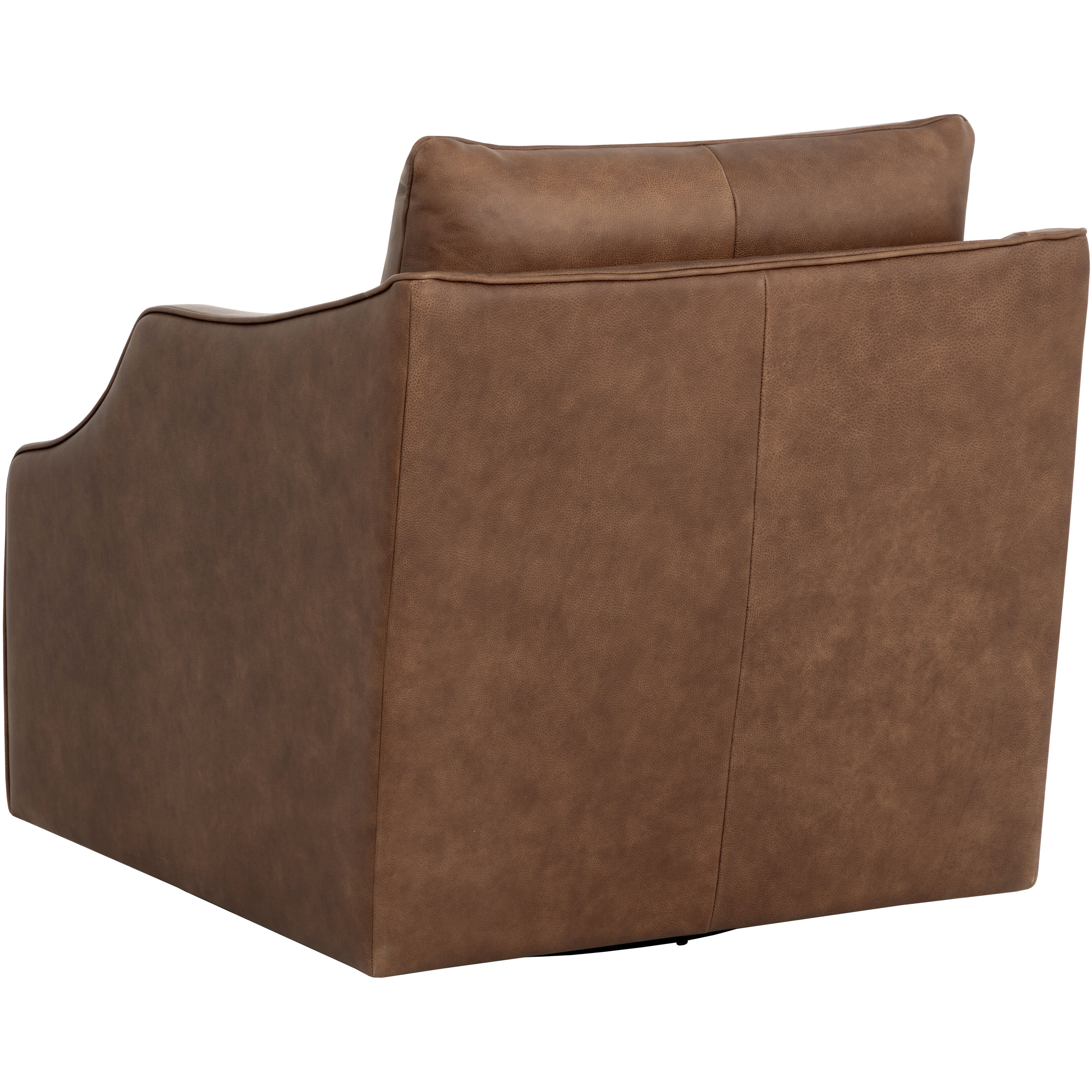 Orwell Cognac Leather Swivel Lounge Chair